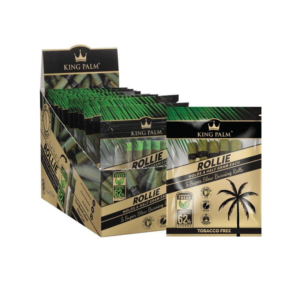 King Palm Natural Cones 5pk Rollie Display 15CT, thc, , dry herb